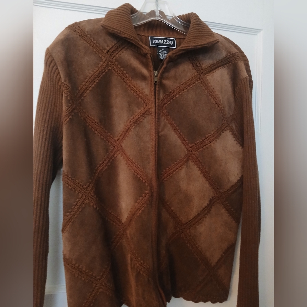 Temazzo Suede Brown Textured Jacket